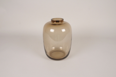 A279W3 Vase en verre brun D19cm H27cm