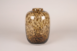 A280W3 Leopard glass vase D19cm H27.5cm