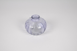 A281NH Vase bouteille en verre lavande D10.5cm H8.5cm