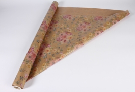 A283BD Kraft paper roll with flower pattern 80cmx20m