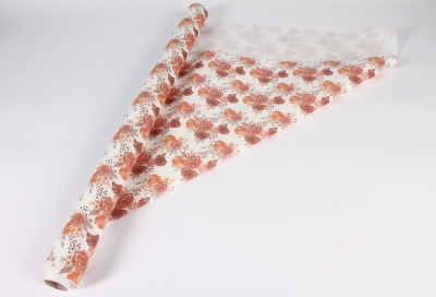 A284BD Rouleau de papier blanc motif fleur 80cmx20m