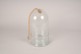 A284I0 Glass dome with base and rope D18cm H28cm