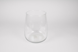 A284NH Vase en verre transparent D18cm H22.5cm