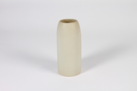 A284QS Vase en céramique beige D8cm H19cm