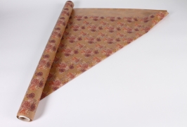 A285BD Kraft paper roll with flower pattern 80cmx20m