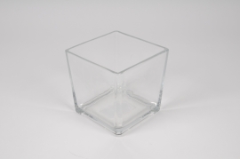 A286NH Vase carré en verre transparent 12x12cm H12cm