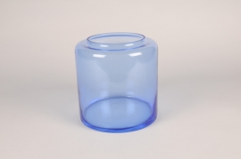 A286W3 Blue glass vase D20cm H21cm