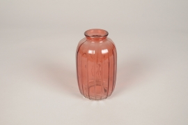 A287R4 Red glass bottle vase D7cm H12cm