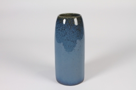 A288QS Vase en céramique bleu foncé D10.7cm H25.5cm