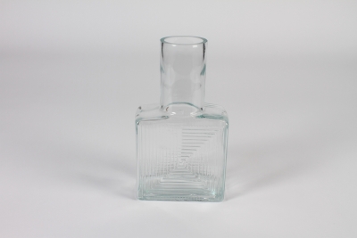 A290NH Vase bouteille en verre motif spiral 12.5x7cm H22.5cm