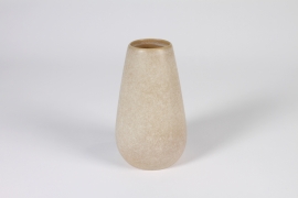 A290QS Taupe ceramic vase D12cm H19cm