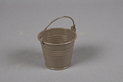 A291KM Seau en zinc taupe D6cm H5,5cm