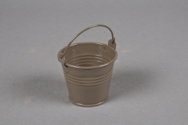 A291KM Zinc bucket brown D6cm H5,5cm
