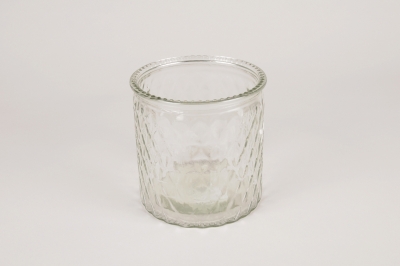 A291R4 Vase en verre � motifs D11.5cm H12cm