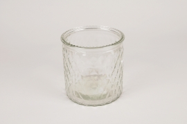 A291R4 Vase en verre à motifs D11.5cm H12cm
