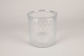 A292R4 Glass vase with patterns D14.5cm H15cm
