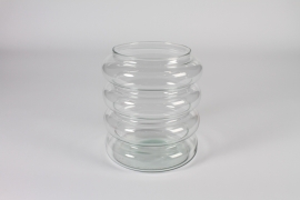 A293NH Clear deco glass vase D19cm H22cm