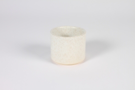 A296QS Cache-pot en céramique blanc D8.5cm H7.5cm