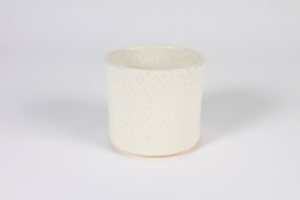 A297QS Cache-pot en céramique blanc D10.8cm H10cm