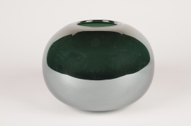 A297W3 Vase en verre boule argent D23cm H17cm