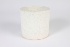 A298QS Cache-pot en céramique blanc D13.5cm H12.5cm