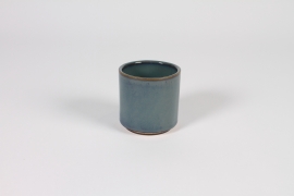 A299QS Cache-pot en céramique bleu foncé D7cm H7cm