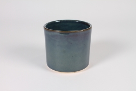 A301QS Cache-pot en céramique bleu foncé D10.8cm H10cm