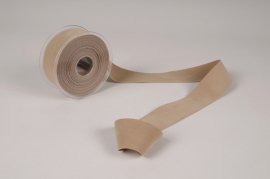 A301UN Ruban de velours beige 40mm x 7m