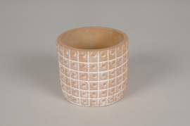 A302Y8 Cache-pot en céramique orange D10.5cm H9cm