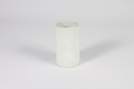 A303QS Vase en céramique blanc D7.8cm H13.5cm