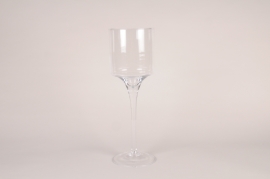A303W3 Vase en verre sur pied D13cm H40cm