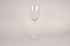 A304W3 Vase en verre sur pied D14.5cm H44.5cm