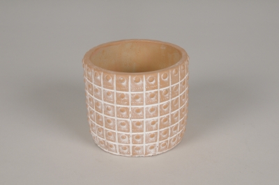 A305Y8 Cache-pot en terre cuite orange D14cm H12cm