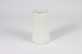 A307QS White ceramic vase D10cm H18cm