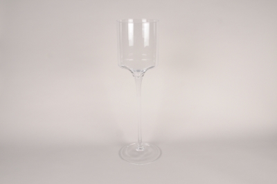 A307W3 Vase en verre sur pied D14.5cm H55.5cm