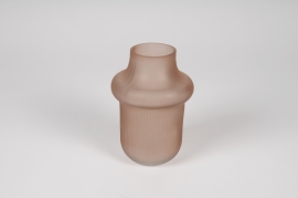 A311R4 Matte pink glass vase D10cm H15.5cm
