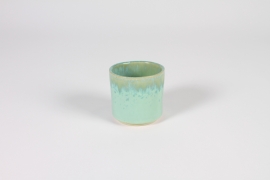 A315QS Cache-pot en céramique turquoise D7cm H7cm