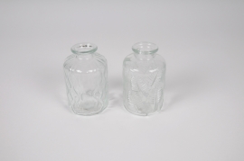 A316R4 Assorted clear glass bottle vase D6cm H10cm