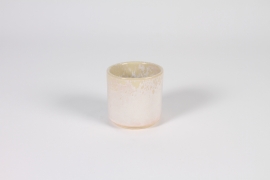A319QS Cache-pot en céramique beige rosé D7cm H7cm
