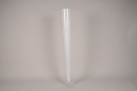A320W3 Vase en verre flûte blanc D11cm H79.5cm