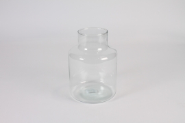 A323R4 Vase en verre transparent D13.5cm H20cm