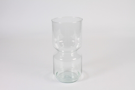 A326R4 Vase en verre déco transparent D12cm H25cm