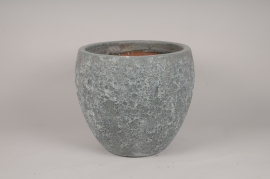 A327NM Grey blue ceramic pot D27cm H24.5cm