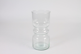 A327R4 Vase en verre déco transparent D12cm H25cm
