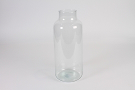 A333R4 Vase en verre transparent D14cm H35cm