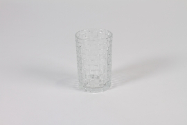 A339R4 Clear glass candle jar D6cm H9cm