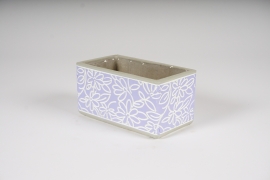 A342Y8 Jardinière en céramique lavande motif fleur 16x9cm H8cm
