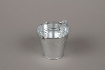 A364KM Seau en zinc naturel D8.5cm H8cm
