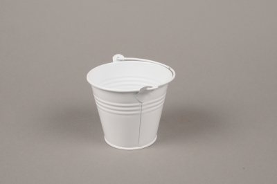 A365KM Seau en zinc blanc D8.5cm H8cm