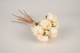 a375am Bouquet de roses artificielles crème H39cm